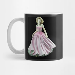 Bone China Figurine Wearing a Light Pink Dress Mug